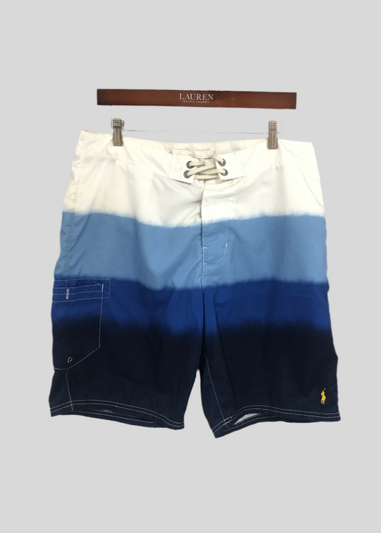 Short de baño Polo Ralph Lauren 🏇🏼 con diseño degradado en color blanco, celeste y azul talla L
