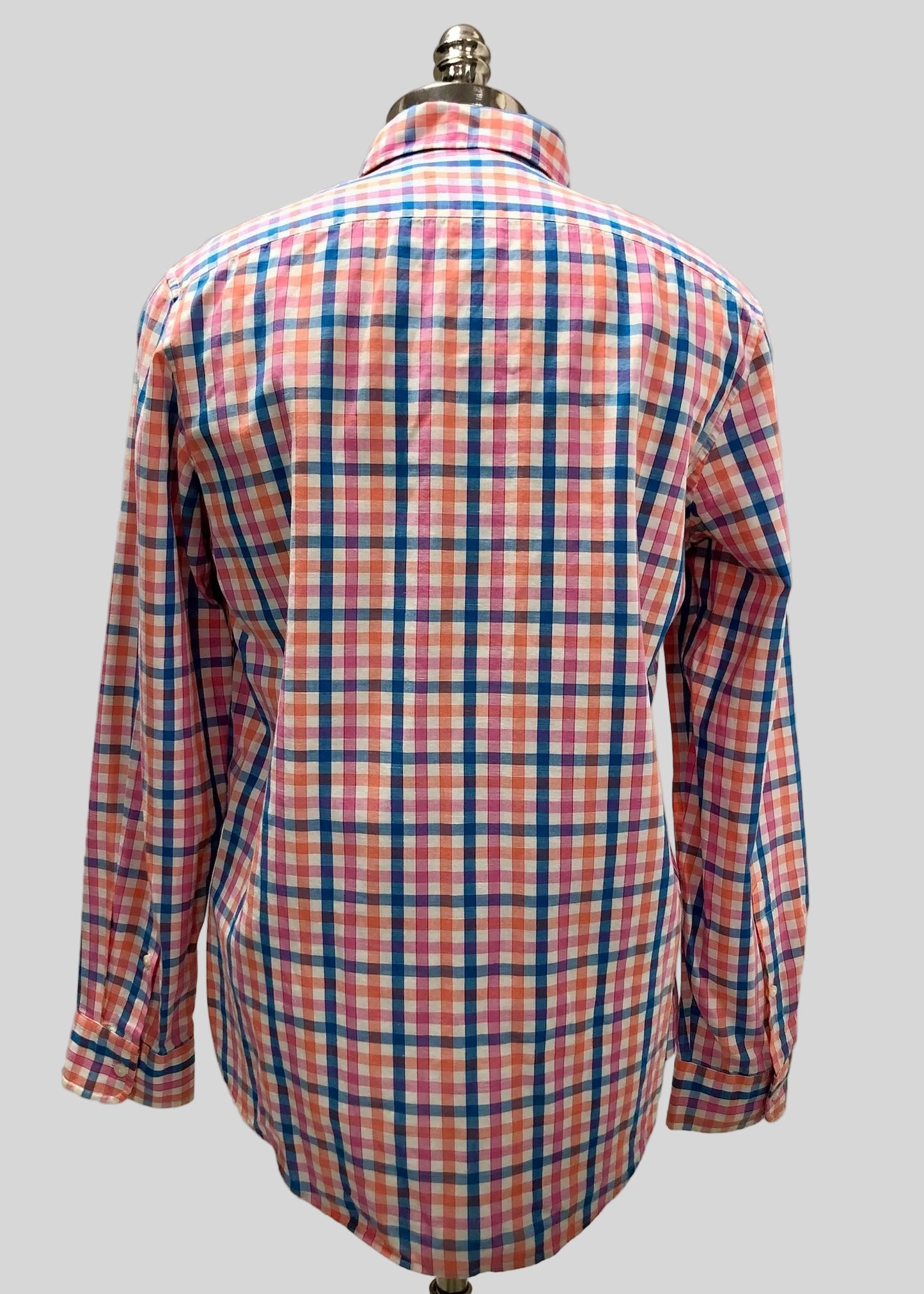 Camisa de botones Vineyard Vines 🐳 color blanco de cuadros en rosado, naranja y azul Talla S Entalle Clásico