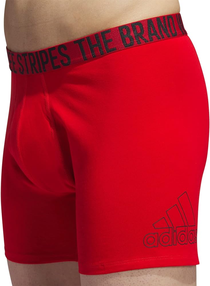 Boxers Briefs Adidas Tela Stretch Cotton color gris y rojo Talla L