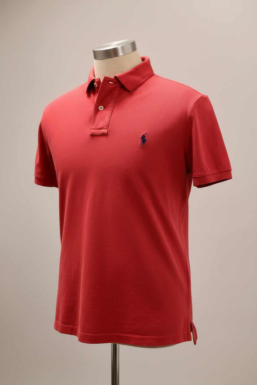 Camiseta Polo Ralph Lauren 🏇🏼 color rojo cobrizo Talla L Entalle Custom Slim Fit