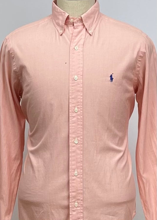 Camisa Polo Ralph Lauren 🏇🏼 con patron de cuadros finos en naranja y blanco Talla M Entalle Clásico