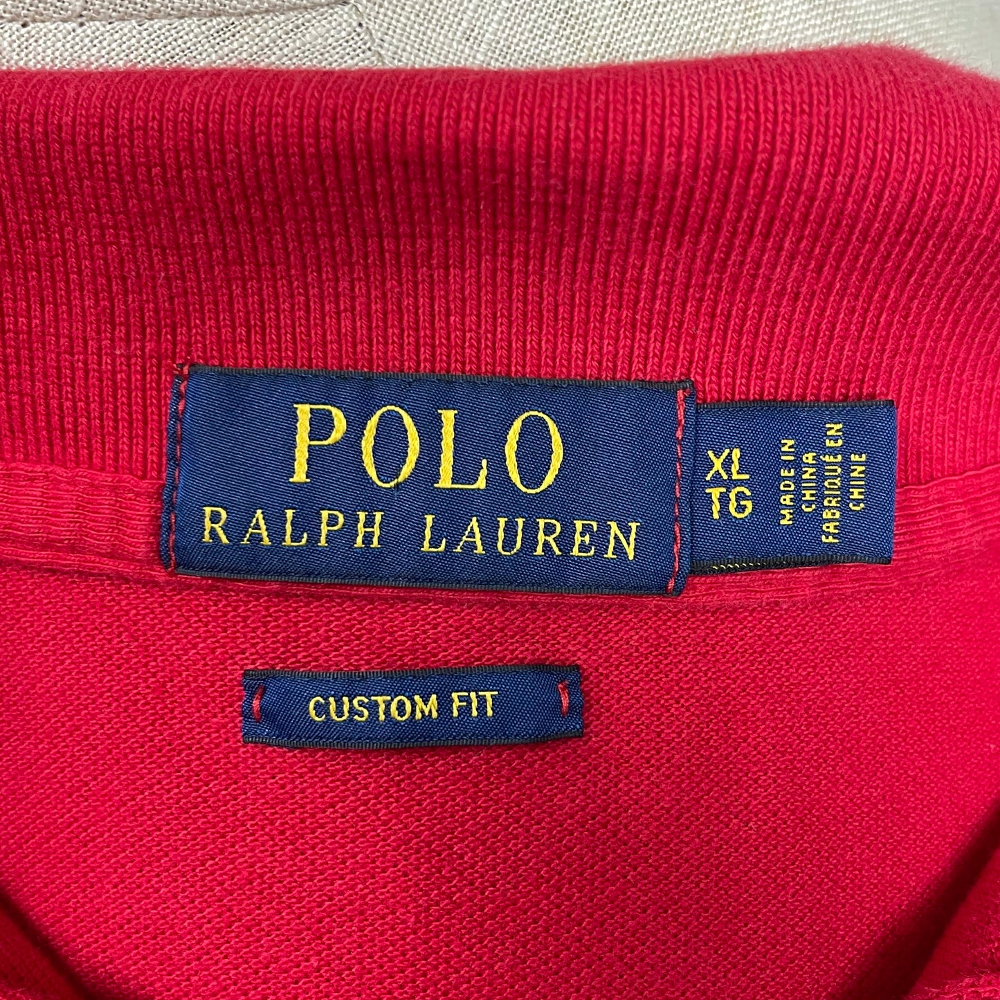 Camiseta Polo Ralph Lauren 🏇🏼 color rojo con logo de Polo Bear Talla XL Entalle Custom Fit