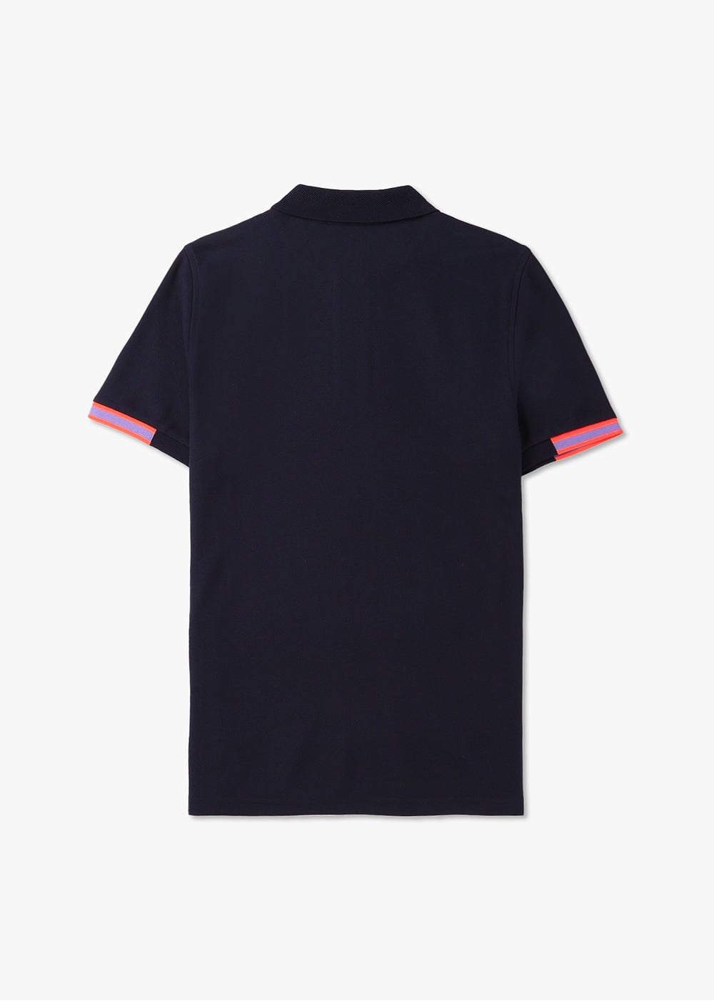 Camiseta Polo Psycho Bunny 🐰 Pique en color azul navy con diseño de cuello en rojo y lila Talla L Entalle Regular