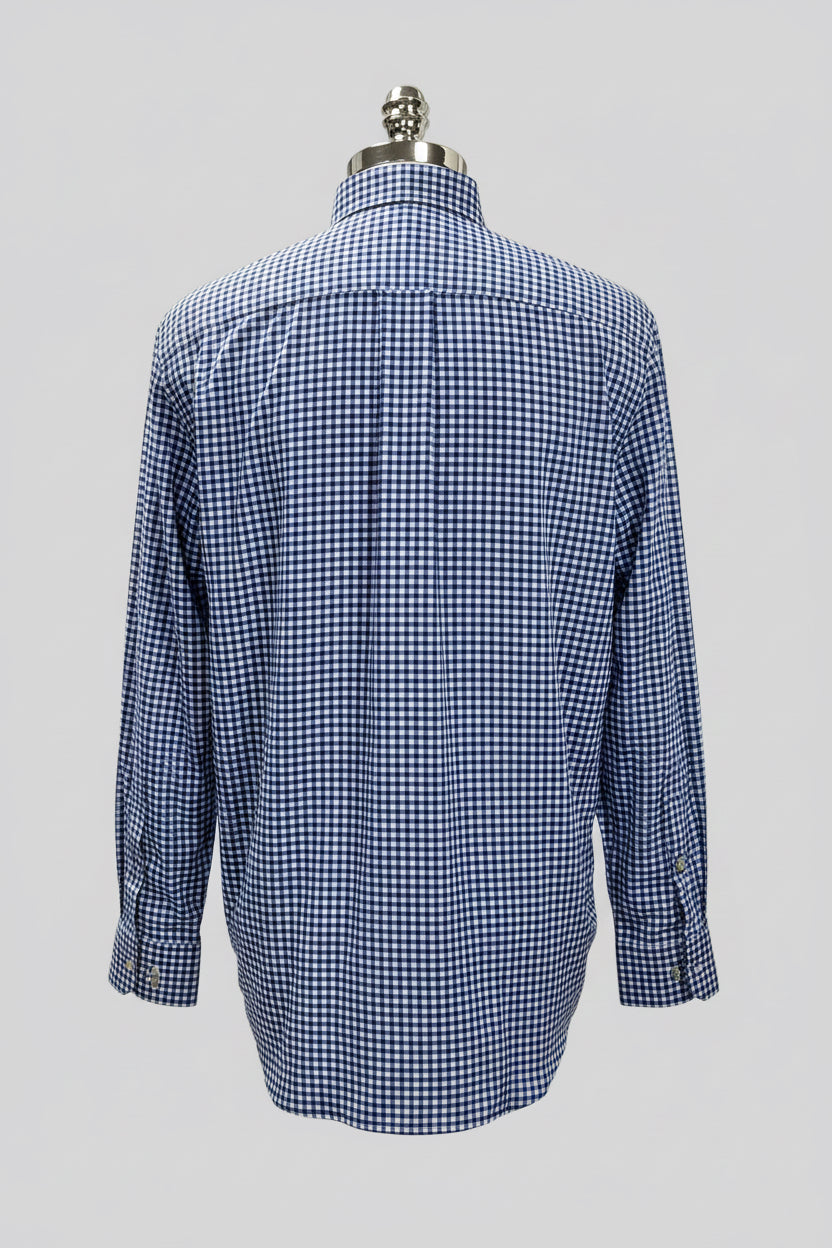 Camisa de botones Vineyard Vines 🐳 Performance de cuadros gingham en color azul navy y blanco Talla L Entalle Slim Fit (ver descripción)