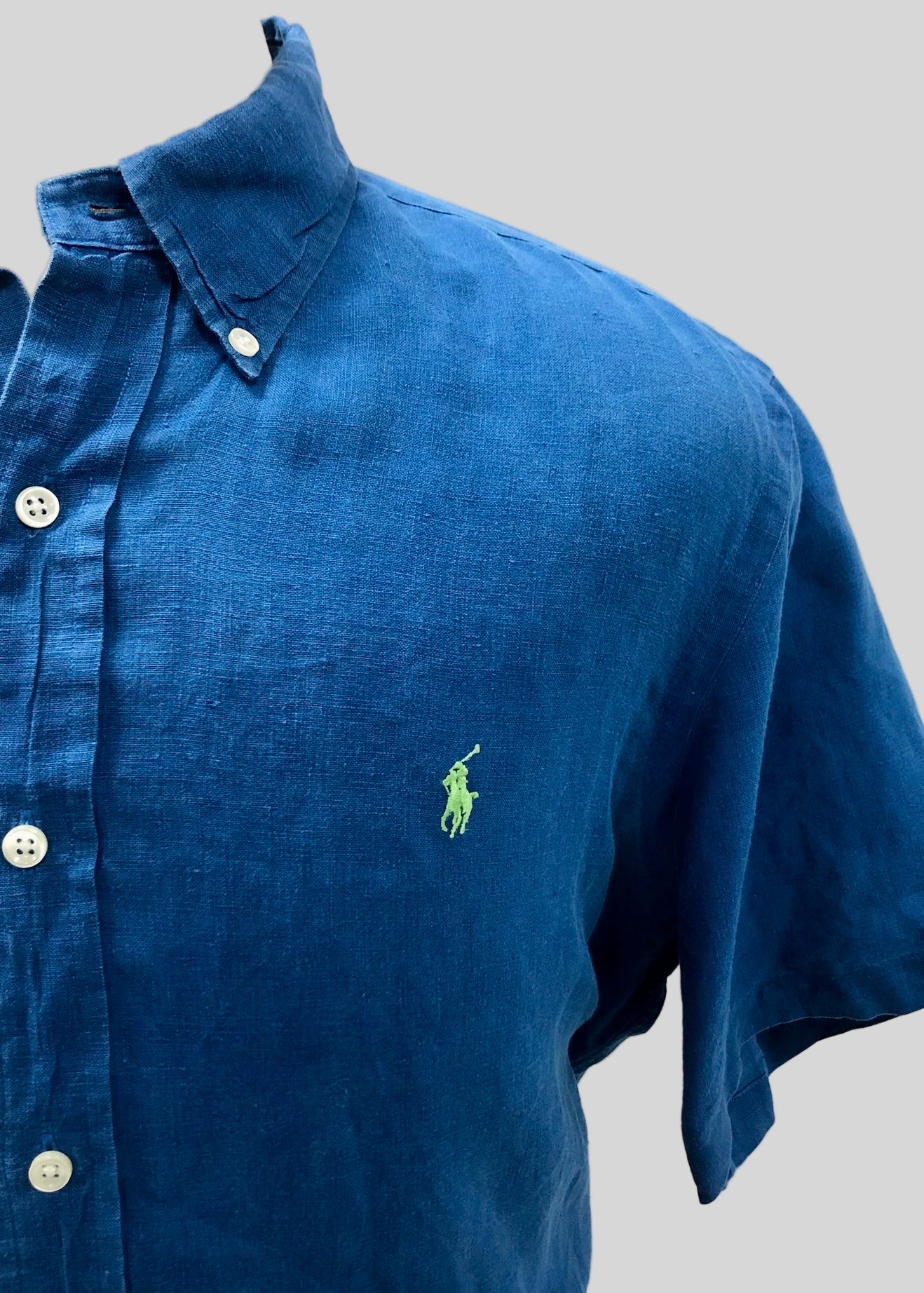 Camisa de botones Polo Ralph Lauren 🏇🏼 De lino en color azul navy Talla L Entalle Regular