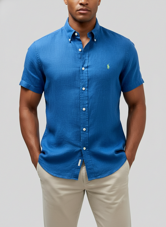 Camisa de botones Polo Ralph Lauren 🏇🏼 De lino en color azul navy Talla L Entalle Regular