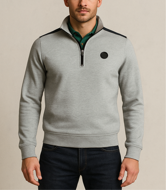 Sueter Jersey Michael Kors color gris claro con logo negro Talla S