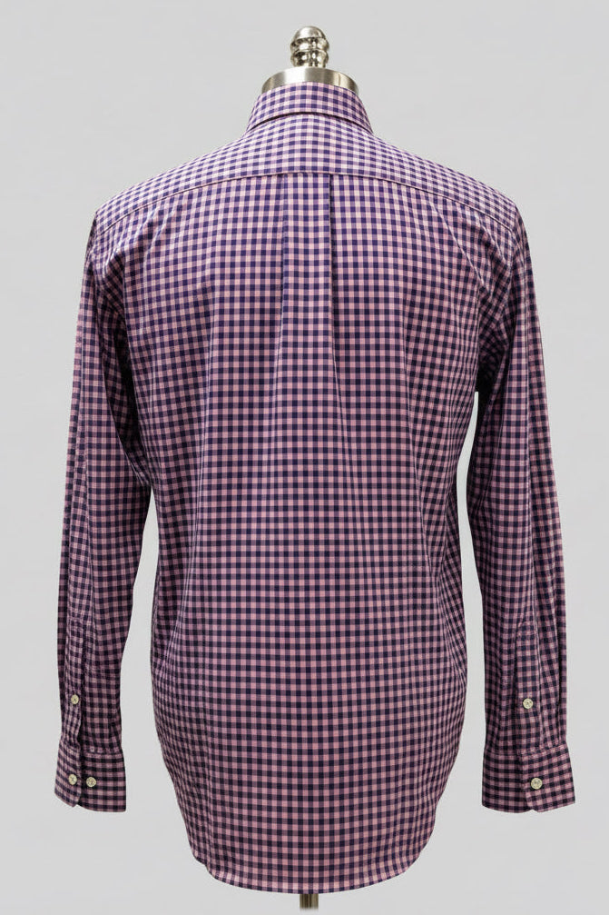 Camisa de botones Vineyard Vines 🐳 de cuadros gingham en color azul y rosado Talla M Entalle Slim Fit