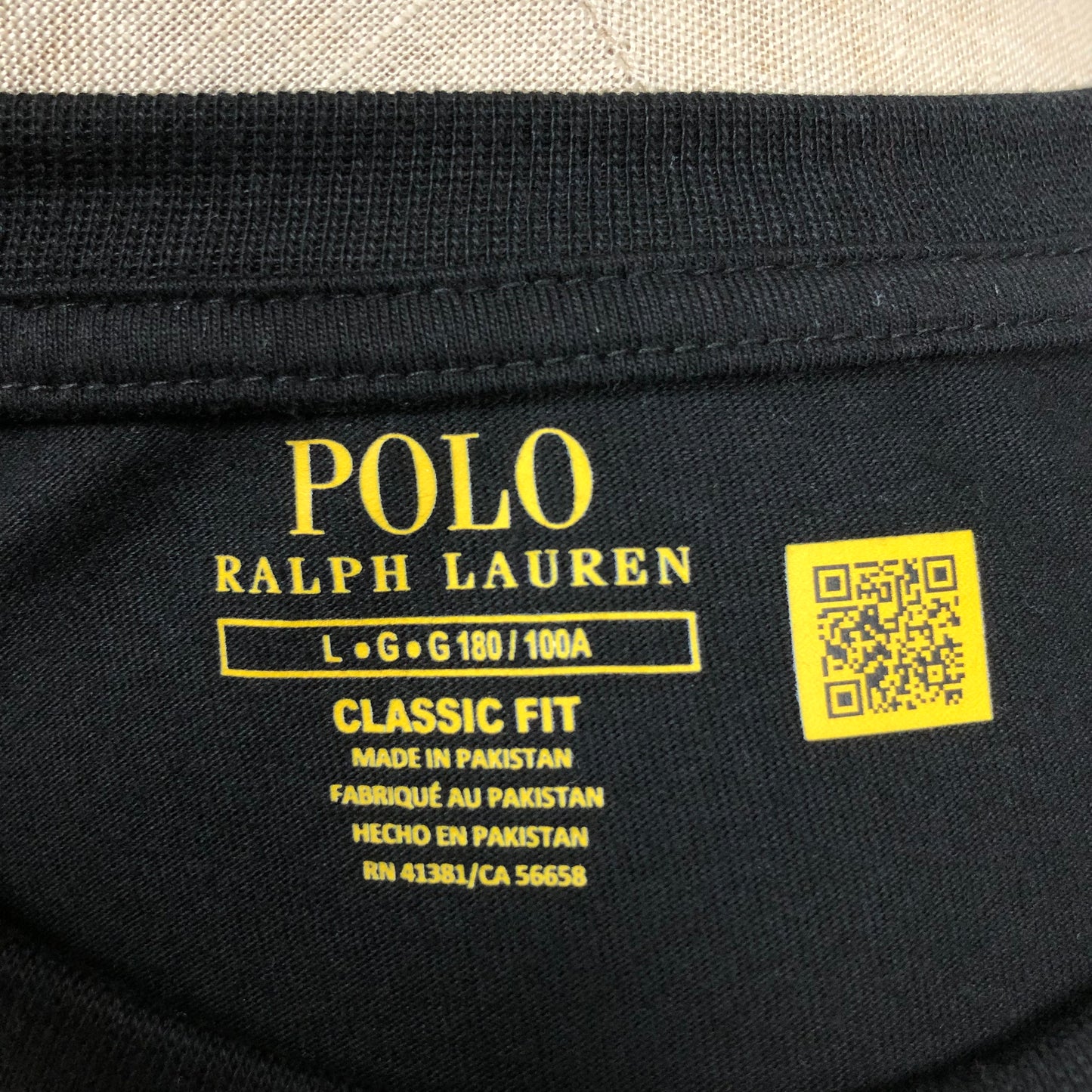 Camiseta cuello redondo Polo Ralph Lauren 🏇🏼 color negro Talla L Entalle Clásico