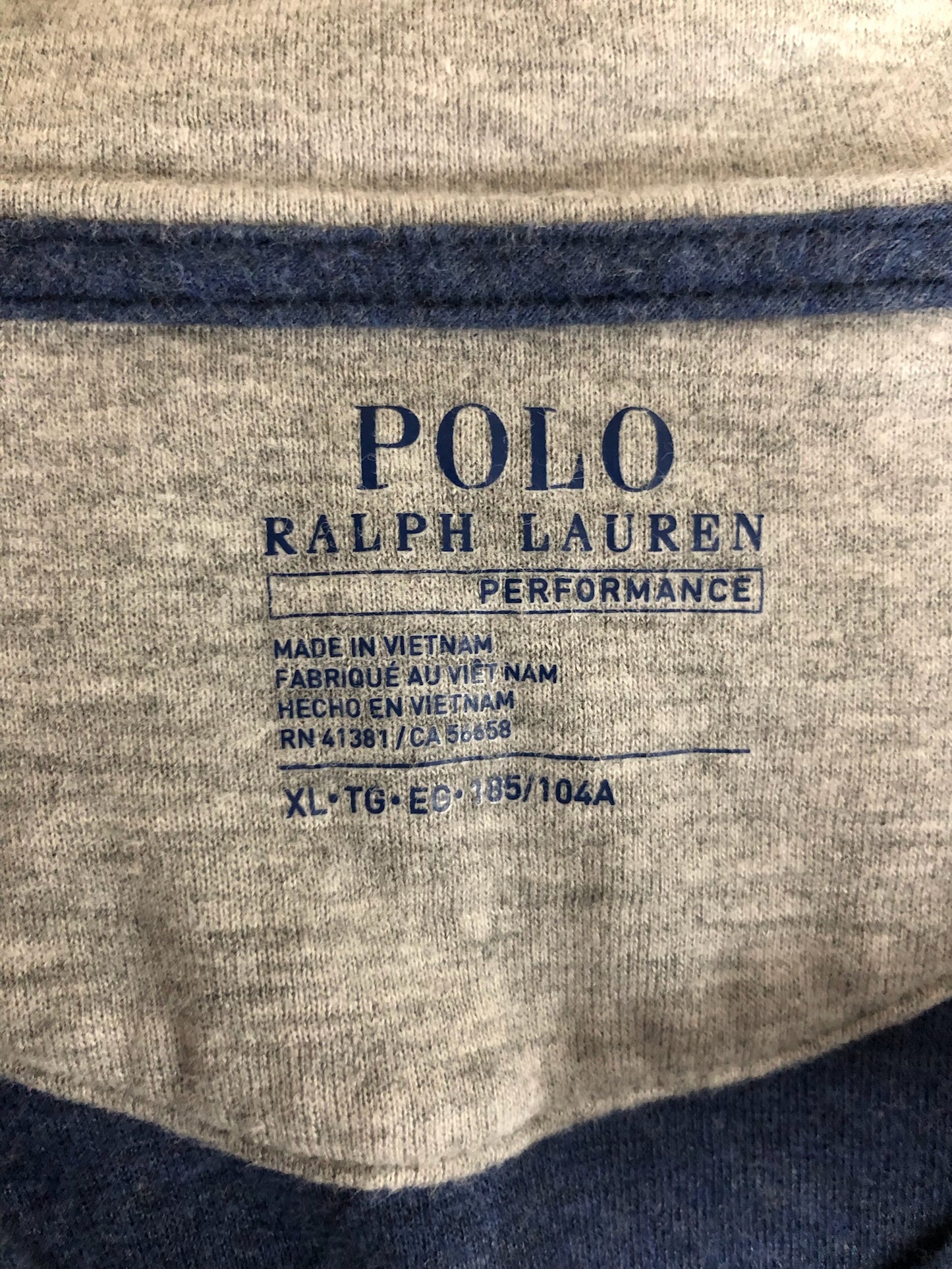 Sueter Jersey Polo Ralph Lauren 🏇🏼 color azul grisáceo con logo en rojo Talla XL