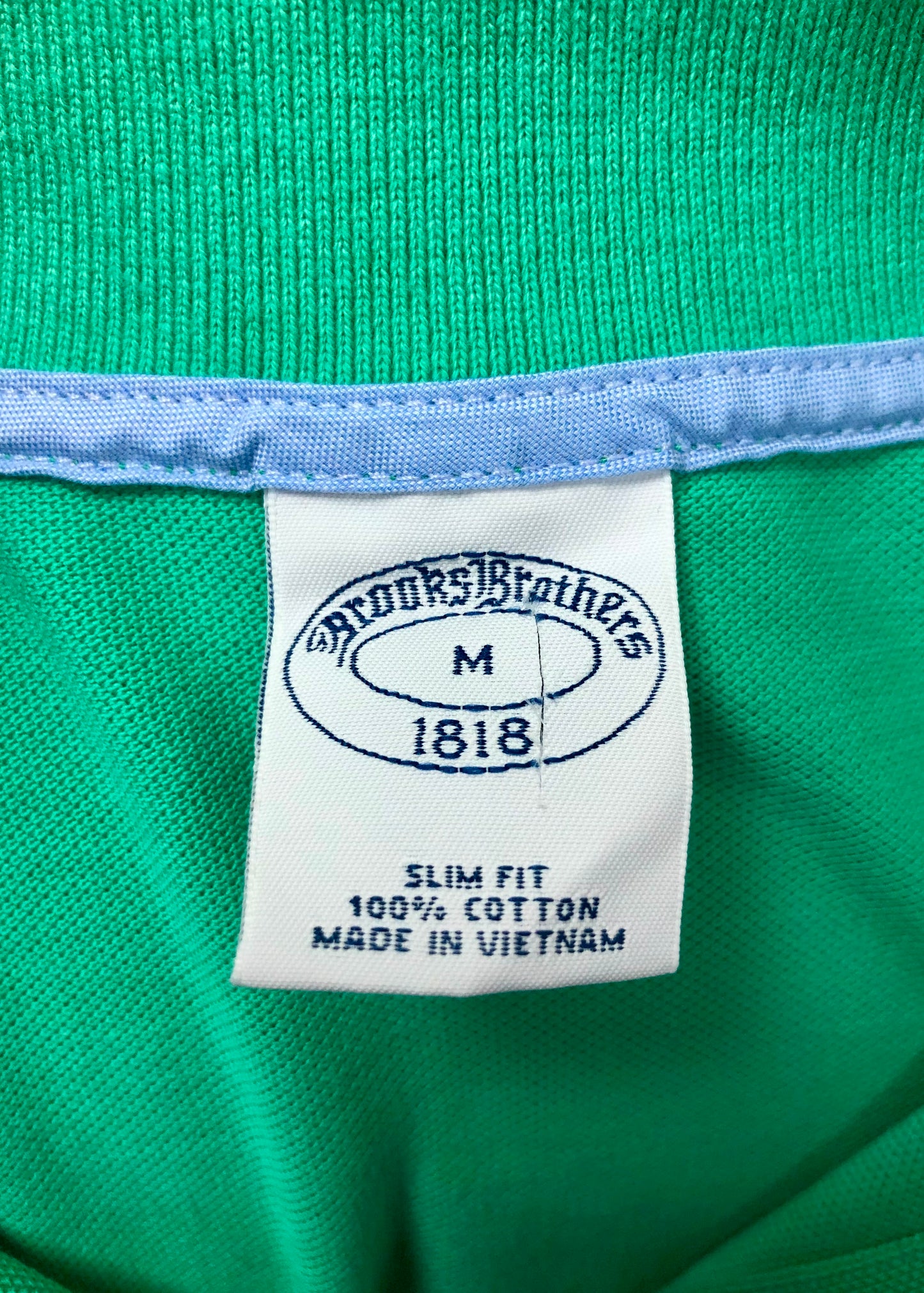 Camiseta Polo Brooks Brothers 🐑 color verde intenso Talla M Entalle Slim Fit