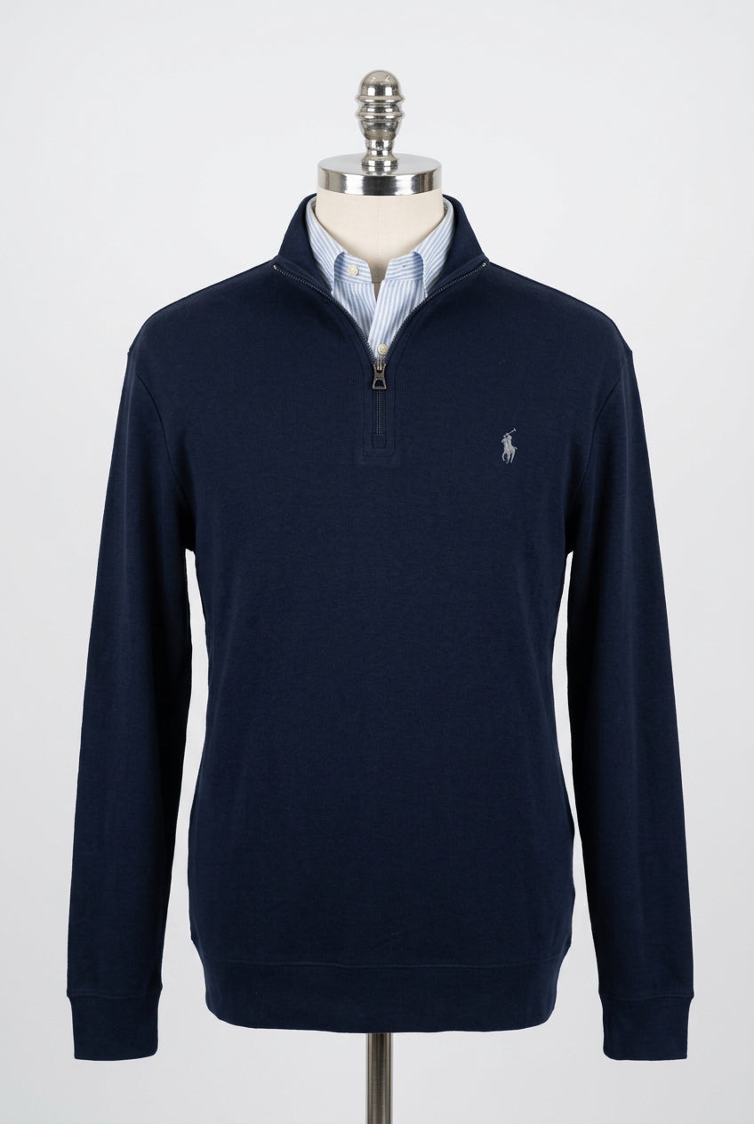 Sueter Jersey de botones Polo Ralph Lauren 🏇🏼 color azul navy con logo gris Talla XL