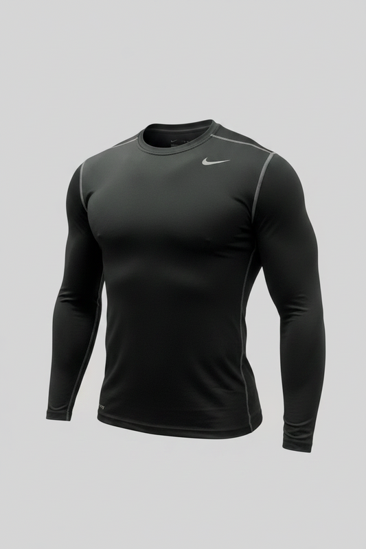 Camiseta de compresión Nike ✔️ color negro y logo en gris Talla L