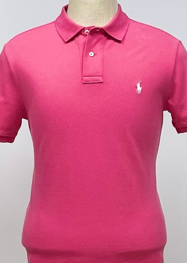 Camiseta Polo Ralph Lauren 🏇🏼color rosado intenso Talla M Entalle Custom Slim Fit