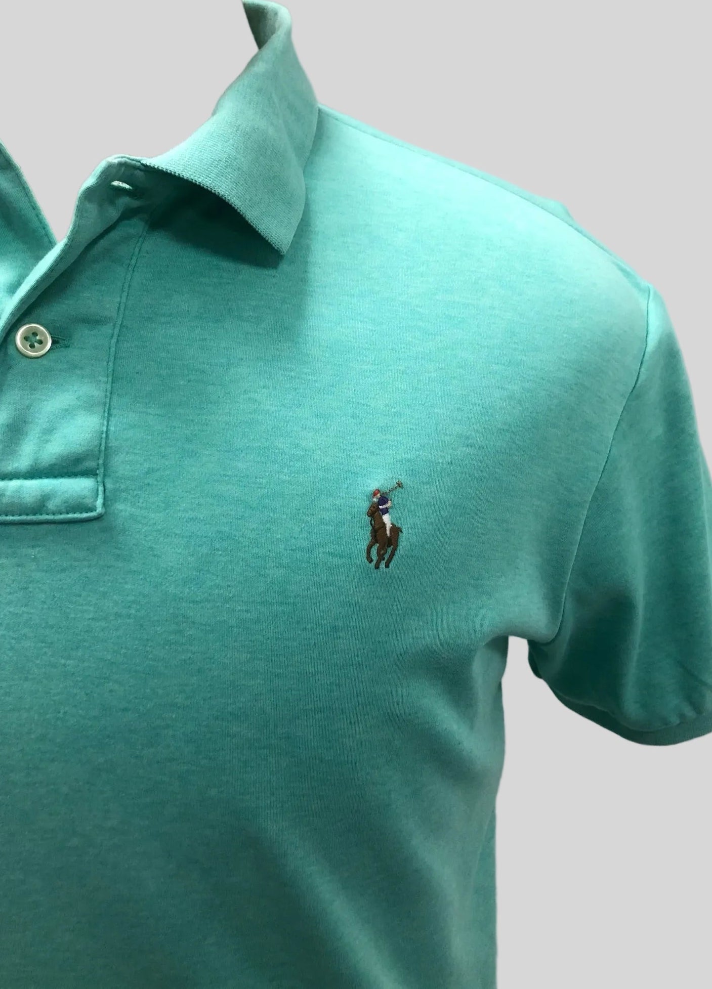 Camiseta Polo Ralph Lauren 🏇🏼 color turquesa Talla M Entalle Regular