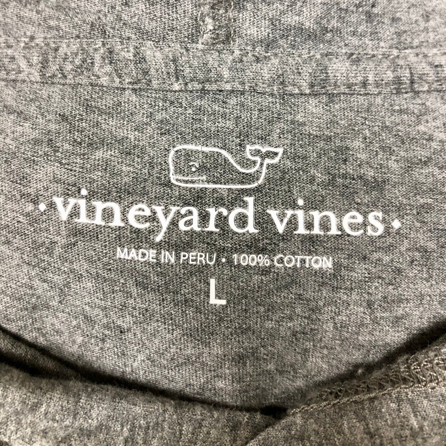 Camiseta con capucha Vineyard Vines 🐳 color gris oscuro con Diseño de Ballena en celeste Talla L
