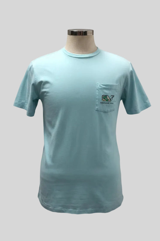 Camiseta cuello redondo Vineyard Vines 🐳 color verde con diseño de ballena en Talla S