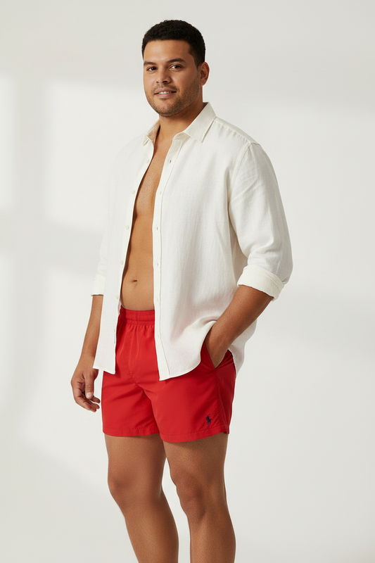 Short de baño Polo Ralph Lauren 🏇🏼 color rojo y logo en color negro talla L