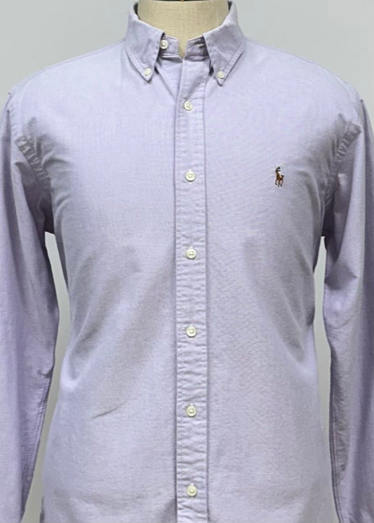 Camisa de botones Polo Ralph Lauren 🏇🏼 Oxford en color Lila Talla L Entalle Custom Fit