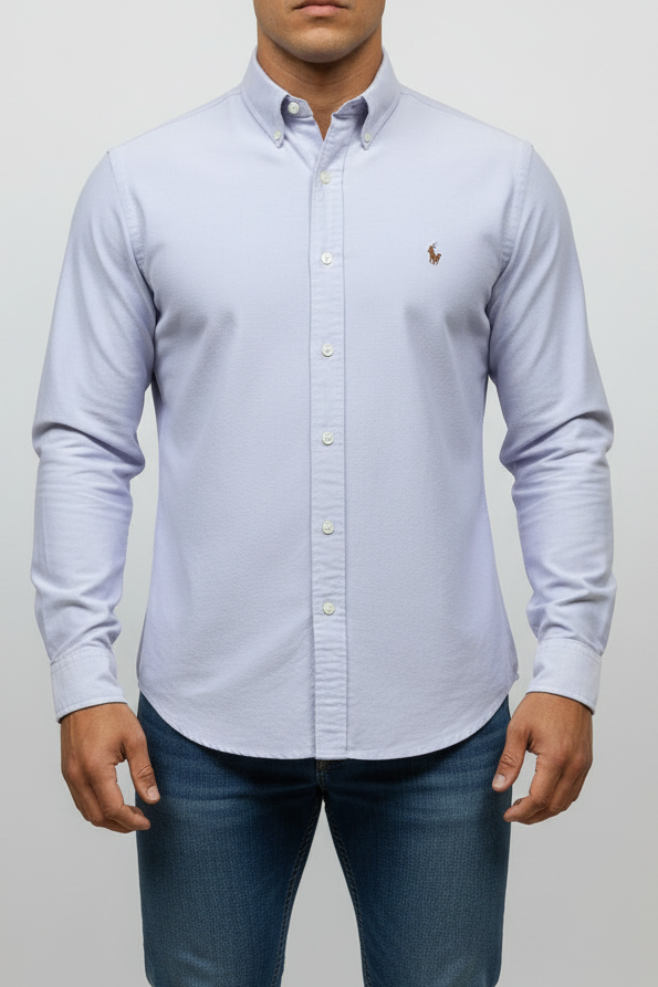 Camisa de botones Polo Ralph Lauren 🏇🏼 Oxford en color Lila Talla M Entalle Regular