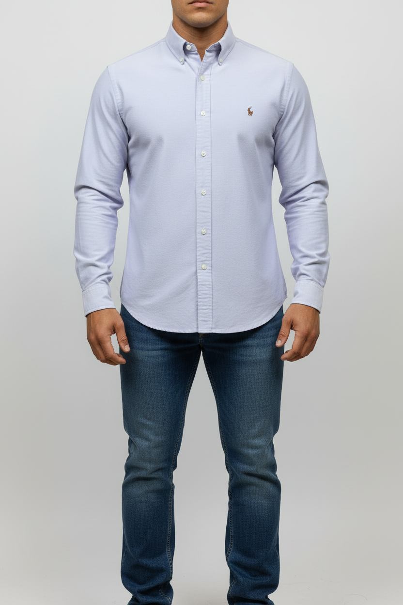 Camisa de botones Polo Ralph Lauren 🏇🏼 Oxford en color Lila Talla M Entalle Regular