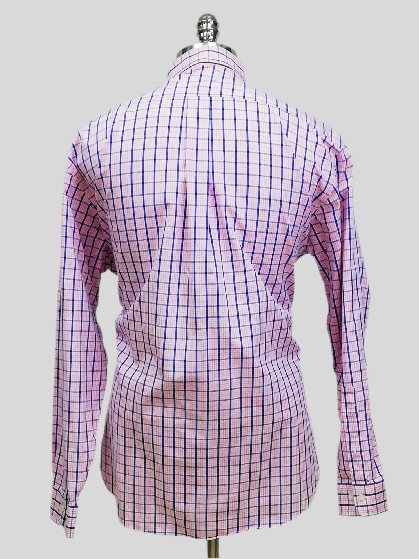 Camisa Brooks Brothers 🐑 color blanco con patrón de cuadros en color rosado y azul Talla L Entalle Regular (ver descripción)