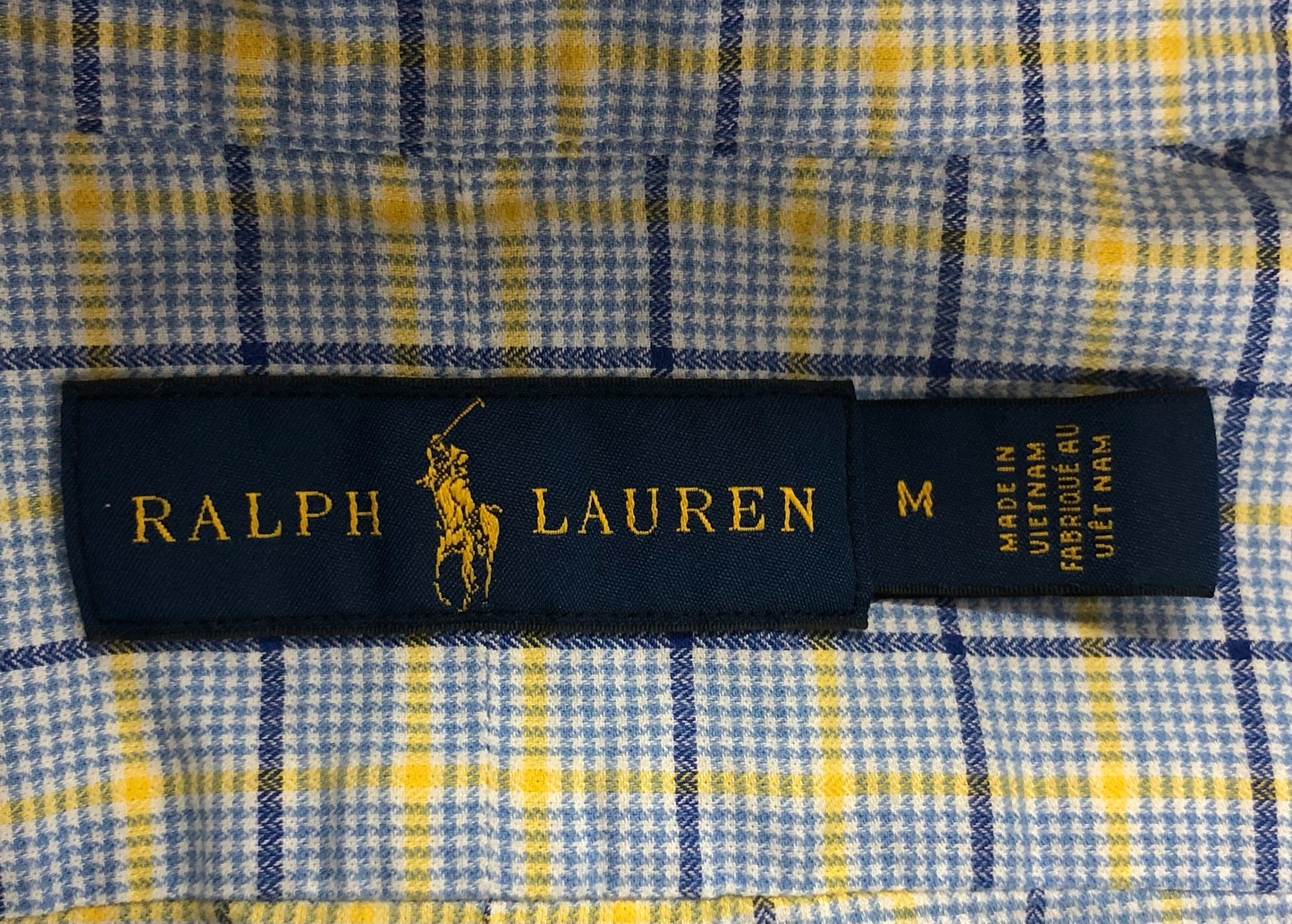 Camisa de botones Polo Ralph Lauren 🏇🏼 de cuadros en color celeste, azul y amarillo Talla M Entalle Regular