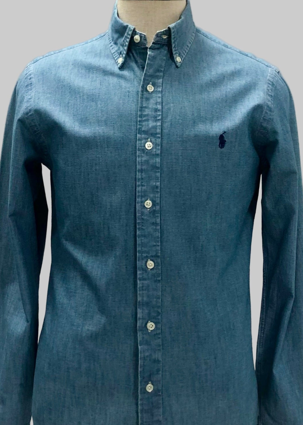 Camisa de botones Polo Ralph Lauren 🏇🏼 De jeans en color celeste Talla M Entalle Slim Fit