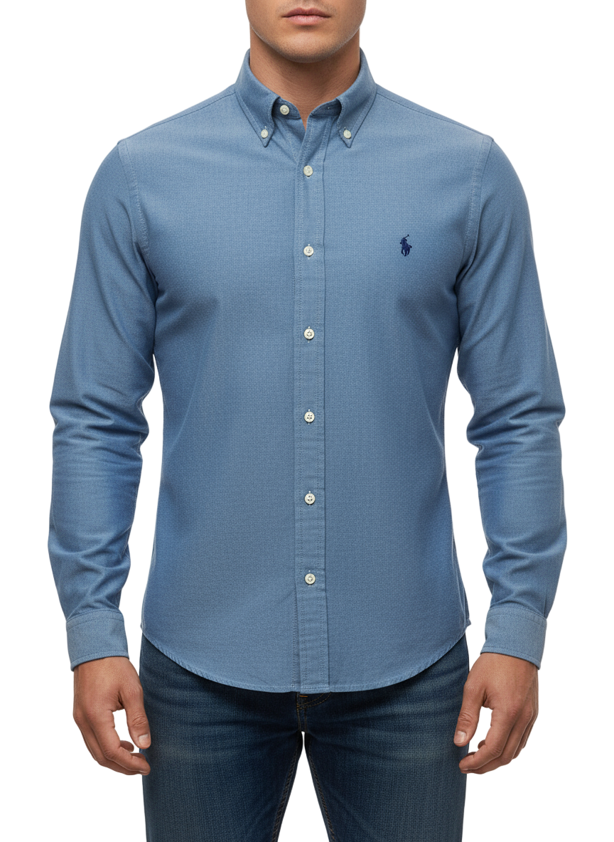 Camisa de botones Polo Ralph Lauren 🏇🏼 De jeans en color celeste Talla M Entalle Slim Fit