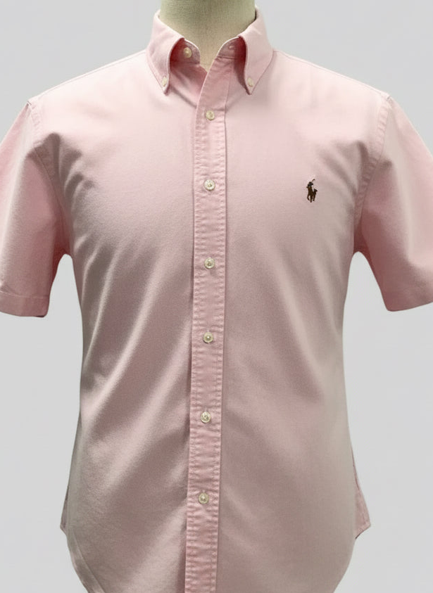 Camisa de botones Polo Ralph Lauren 🏇🏼 Oxford en color rosado claro Talla L Entalle Clásico