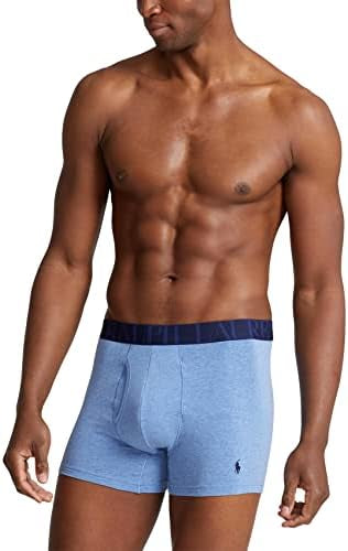 Paquete de 3 Boxer Briefs Polo Ralph Lauren 🏇🏼 Classic Fit Tela algodón stretch color azul, celeste y con diseño de logo Talla S