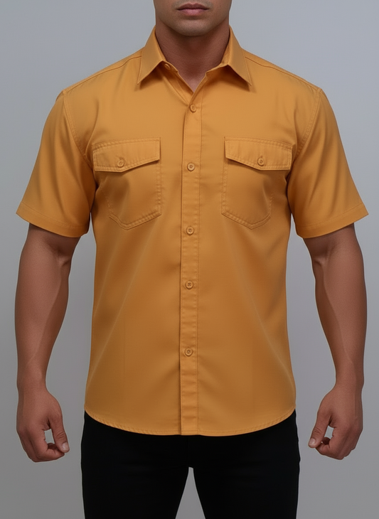 Camisa Columbia 🔹color naranja con Omni Shade Manga corta Talla L