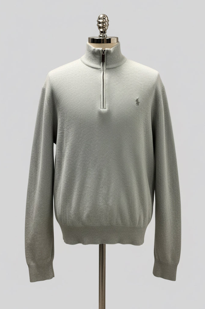 Sueter Jersey Polo Ralph Lauren 🏇🏼 color gris claro con logo en gris oscuro Talla XL
