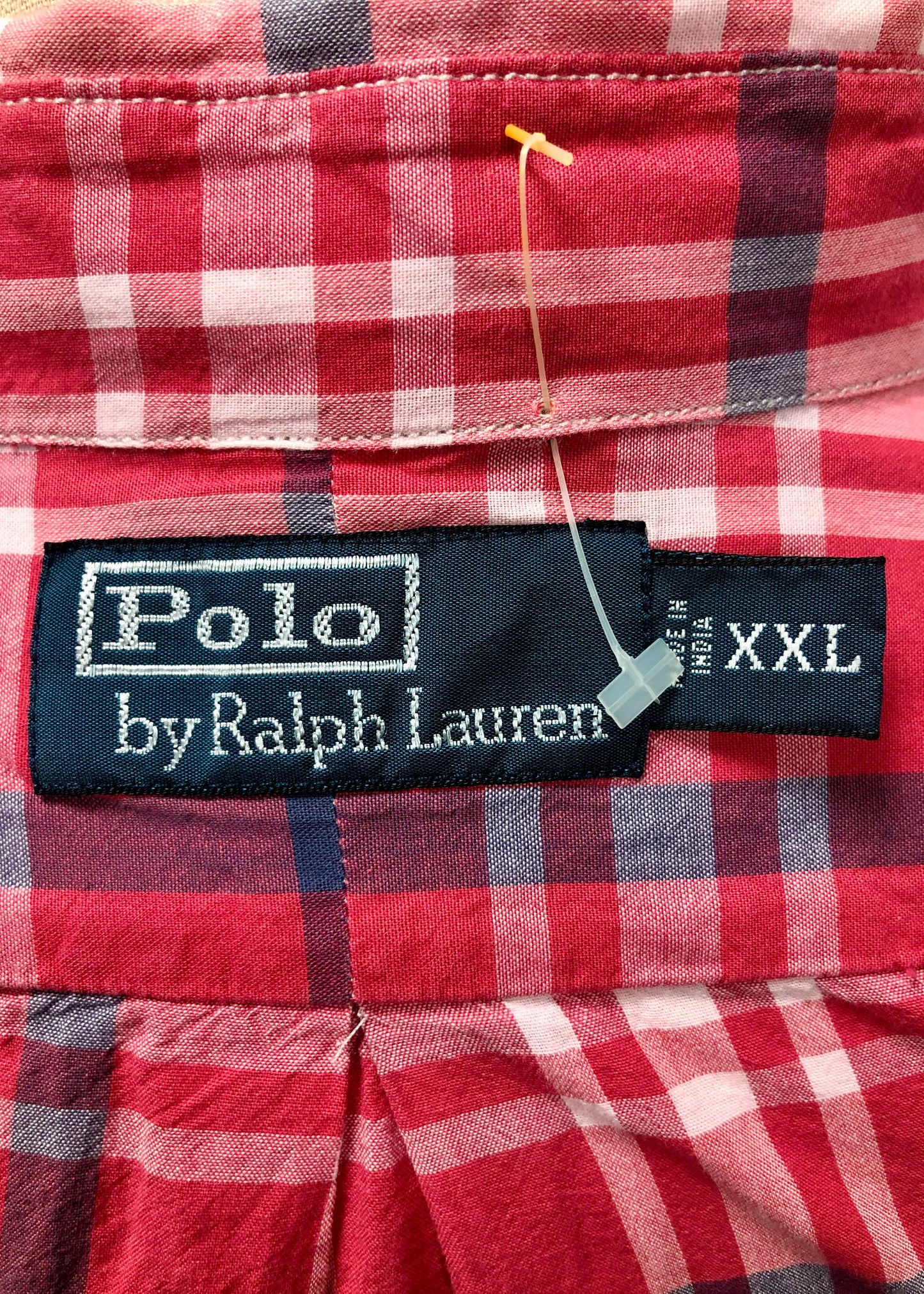 Camisa Polo Ralph Lauren 🏇🏼 Color rojo con patron de cuadros en color azul y blanco Talla XXL Entalle Regular