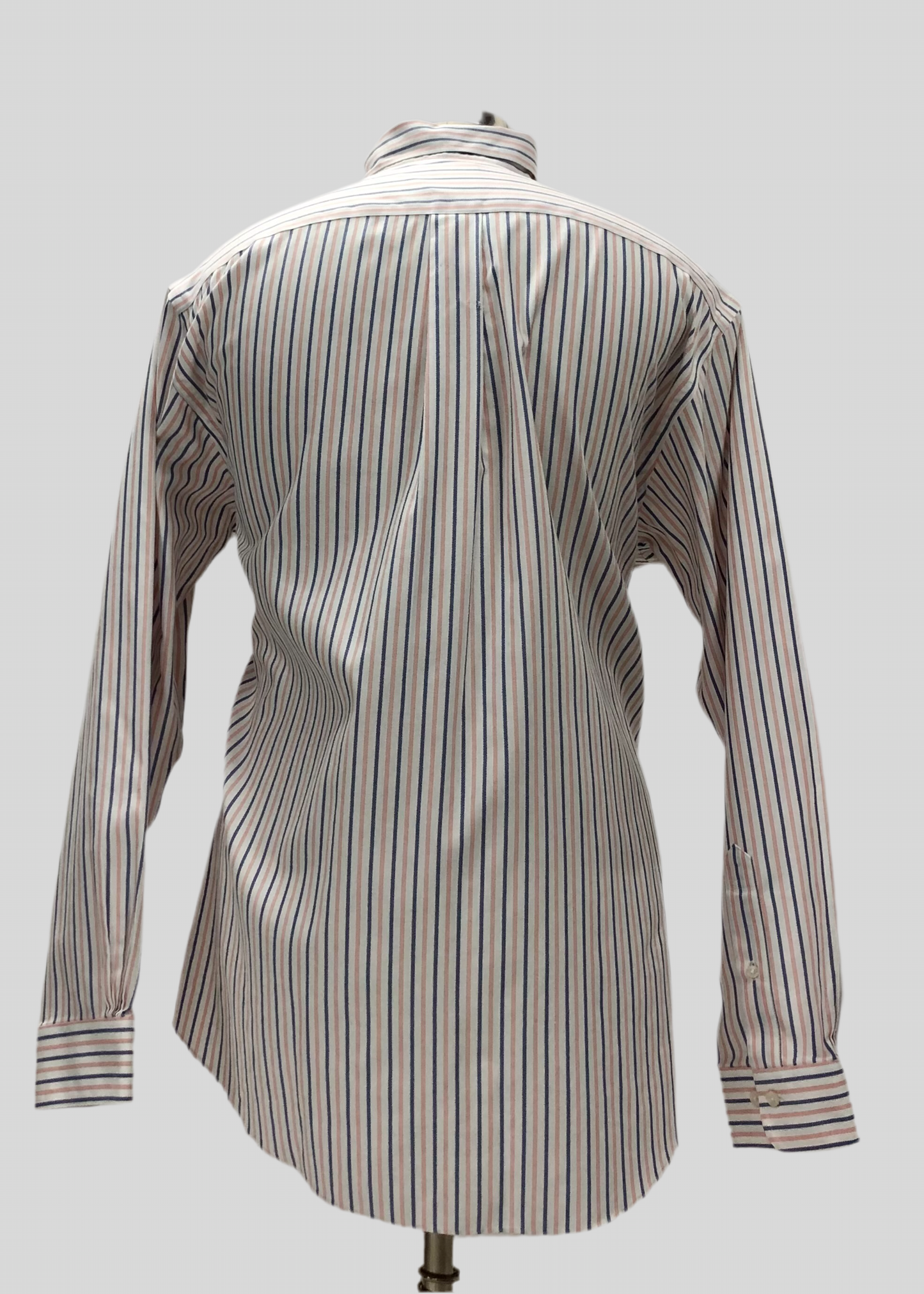 Camisa Brooks Brothers 🐑 color blanco con rayas en rosado y azul Talla L Entalle Regular