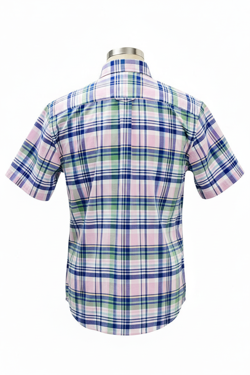 Camisa de botones Polo Ralph Lauren 🏇🏼 Oxford de cuadros tartán en color verde, rosado, azul y blanco Talla XL Entalle Clásico