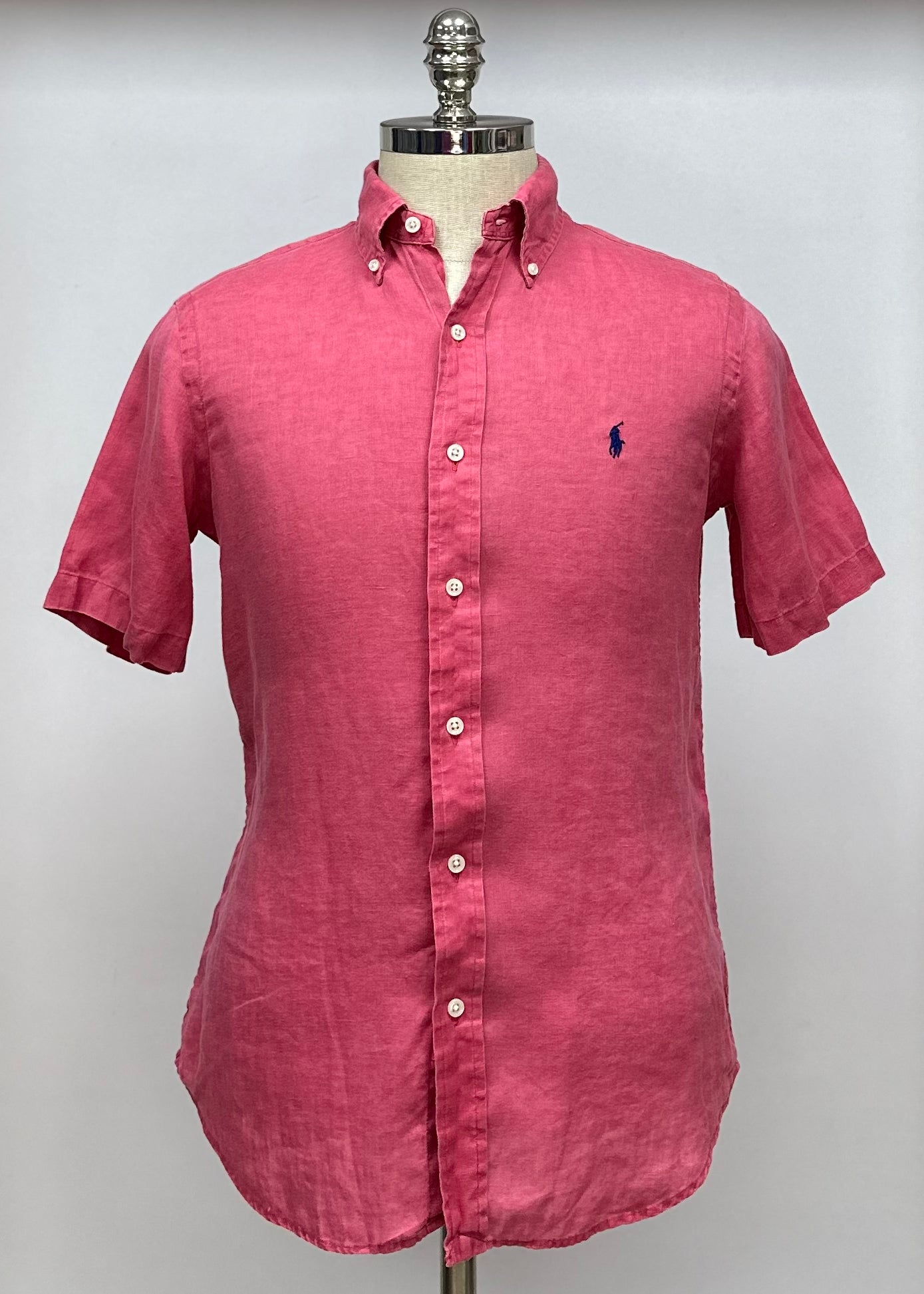 Camisa de botones Polo Ralph Lauren 🏇🏼 De Lino en color rosado magenta Talla L Entalle Clásico