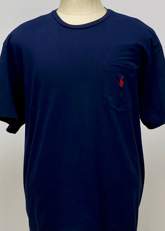 Camiseta cuello Redondo Polo Ralph Lauren 🏇🏼 color azul navy manga corta Talla XL Entalle Regular