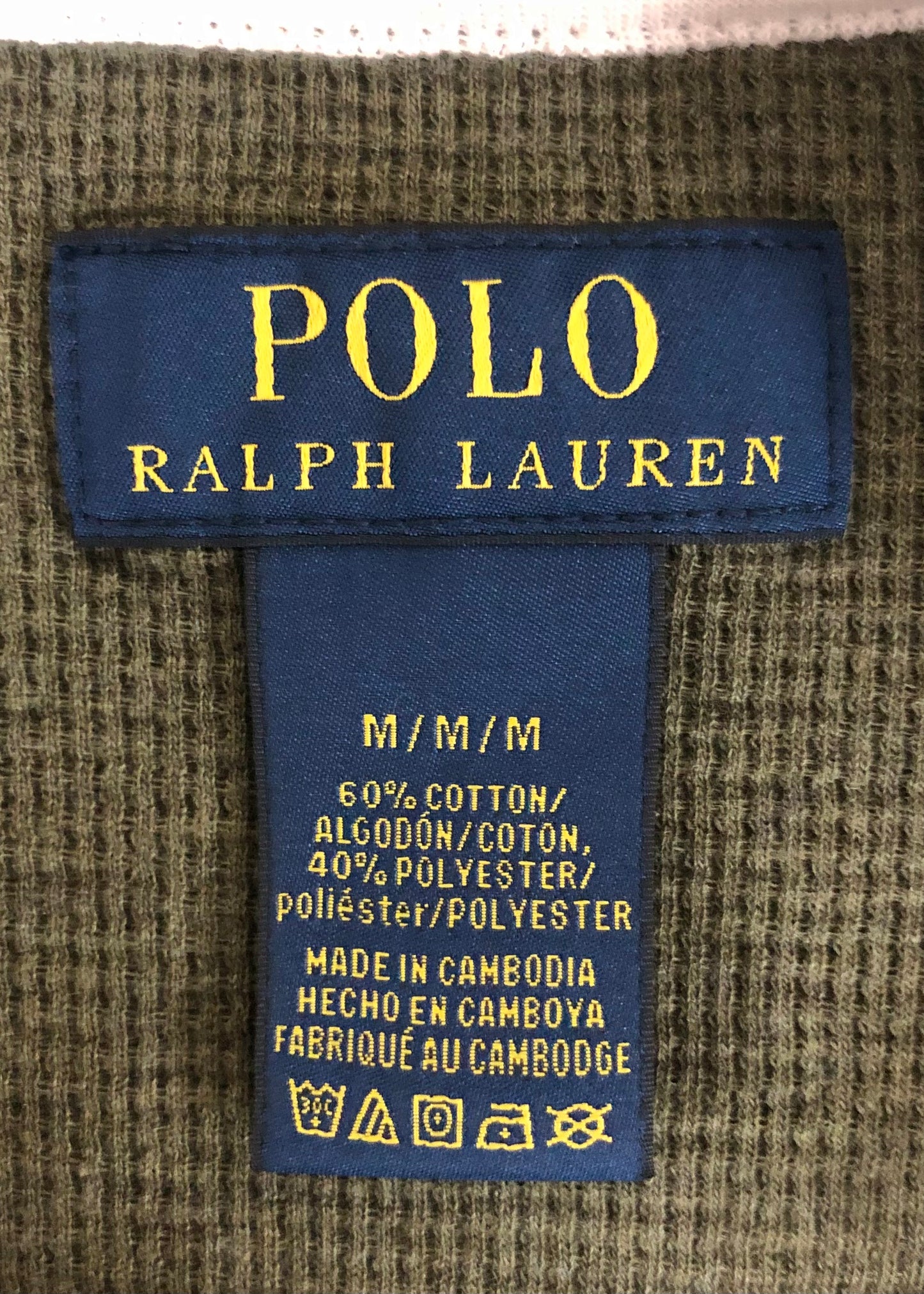 Camiseta con cuello redondo Polo Ralph Lauren 🏇🏼 Waffle color verde oliva Talla M