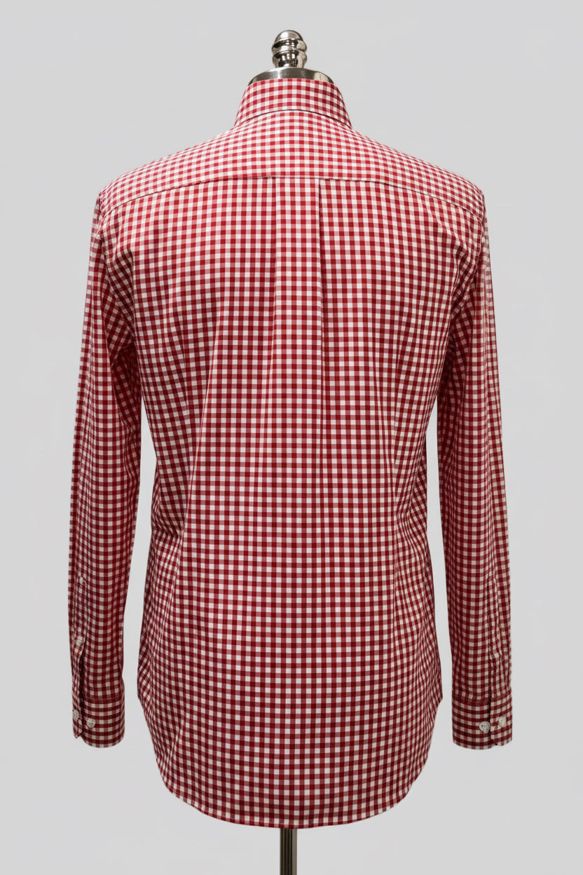 Camisa de botones Vineyard Vines 🐳 de cuadros gingham en color rojo y blanco Talla M Entalle Clásico