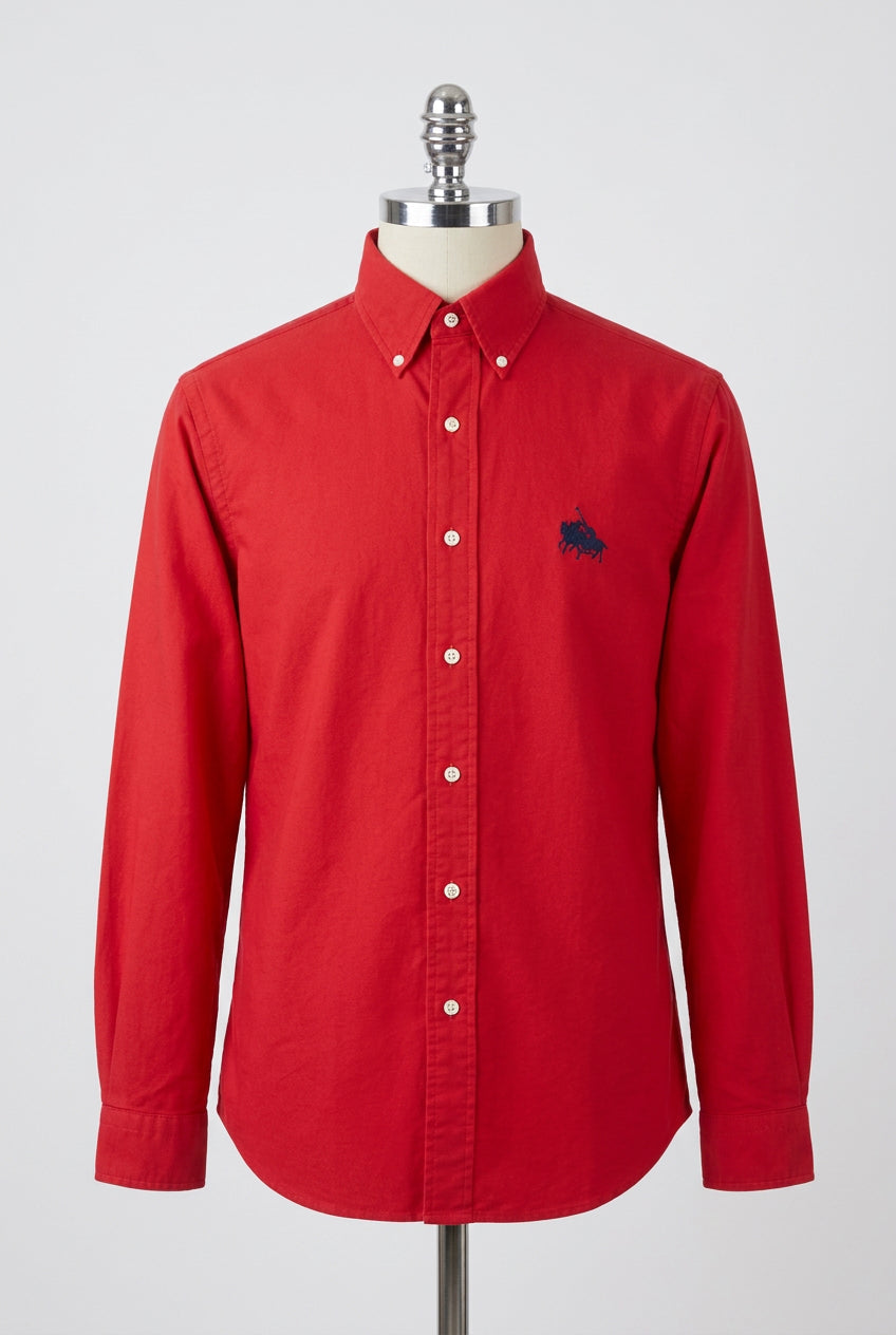 Camisa de botones Polo Ralph Lauren 🏇🏼 Oxford Big Pony en color rojo Talla L Entalle Clásico