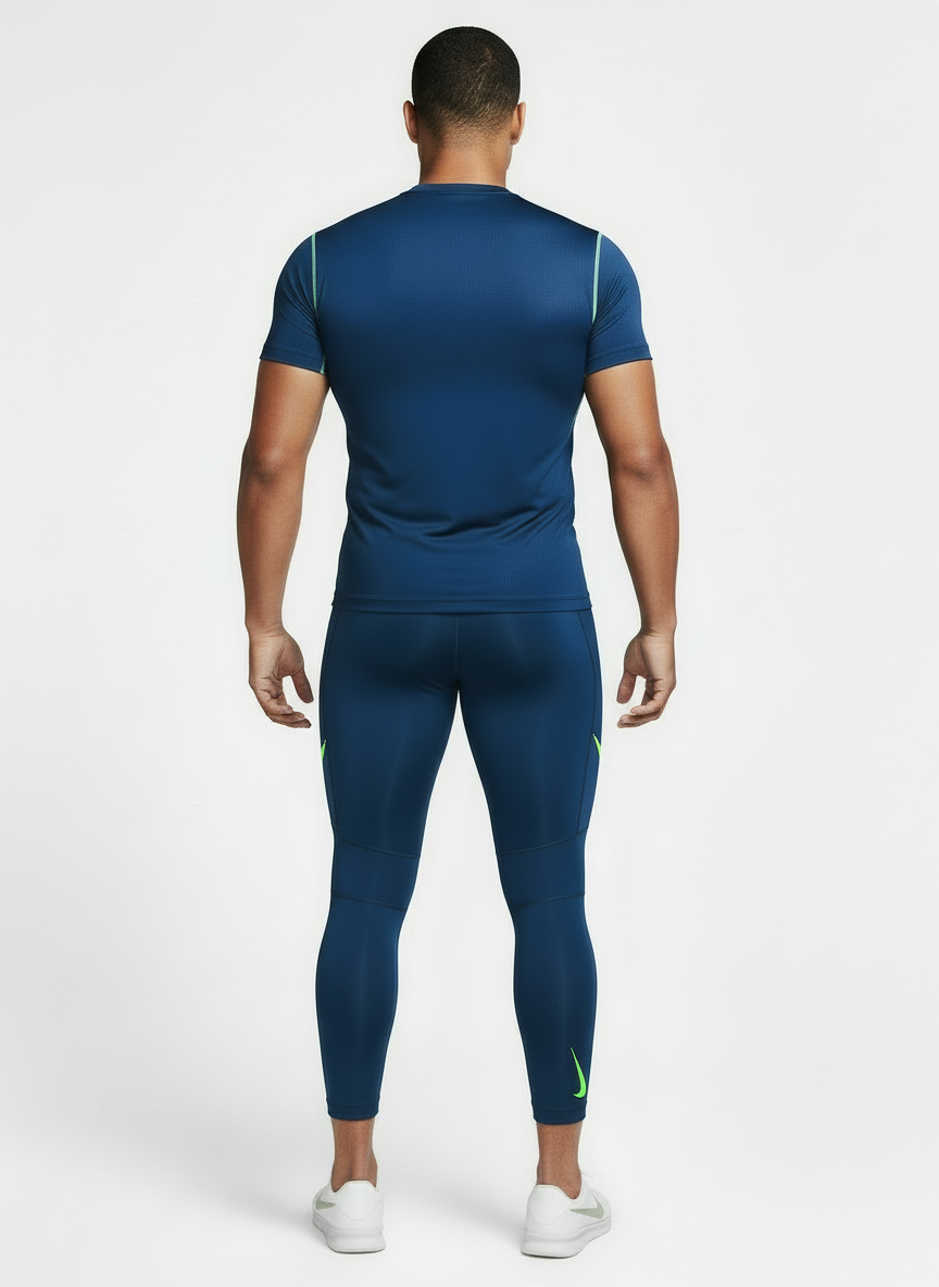 Mallas de entrenamiento Nike ✔️ Pro Dri-FIT para hombre Color Azul y verde Talla L