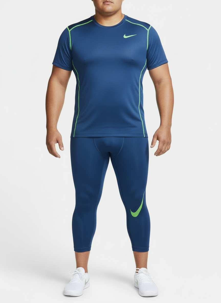 Mallas de entrenamiento Nike ✔️ Pro Dri-FIT para hombre Color Azul y verde Talla L