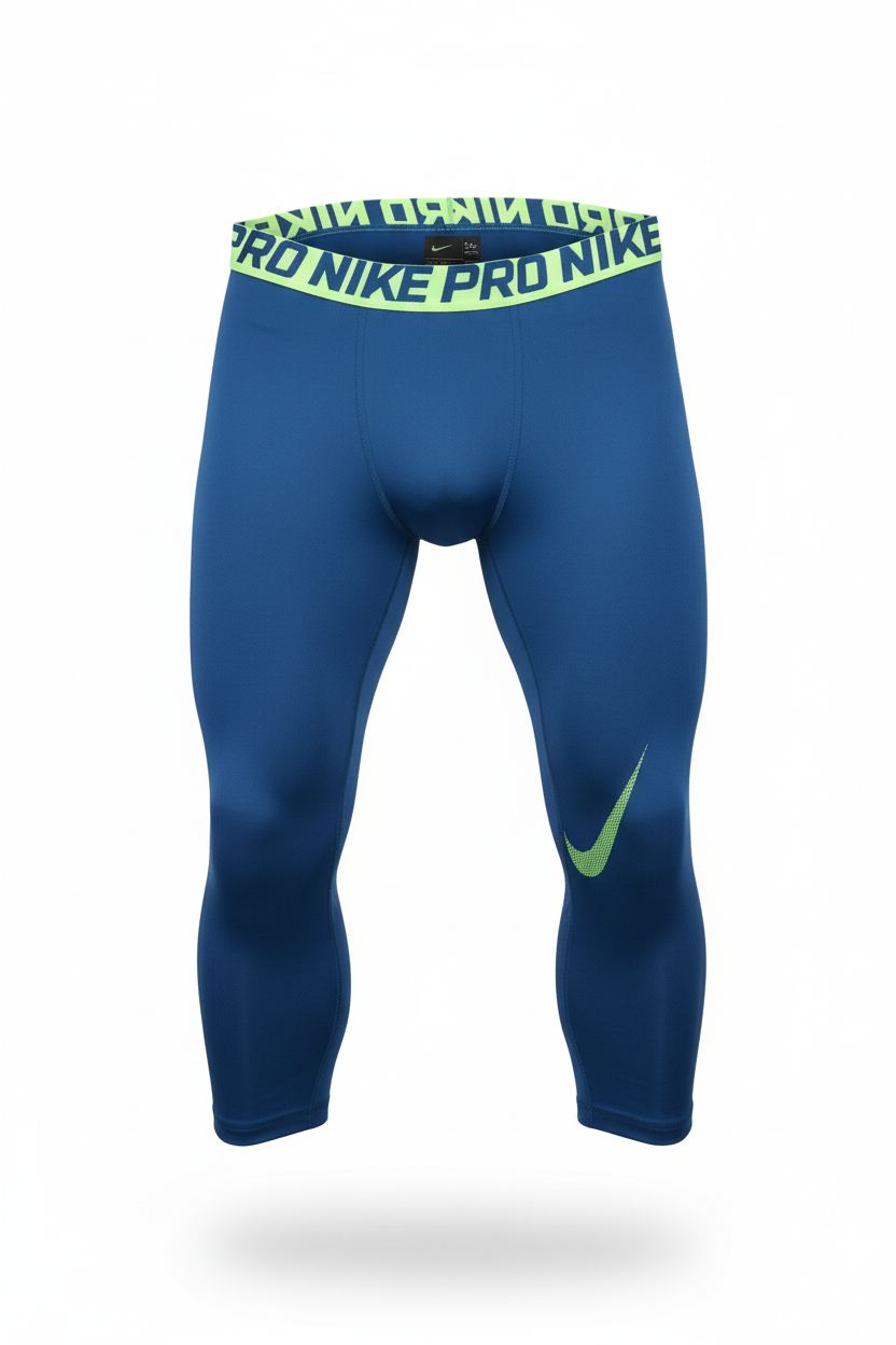 Mallas de entrenamiento Nike ✔️ Pro Dri-FIT para hombre Color Azul y verde Talla L