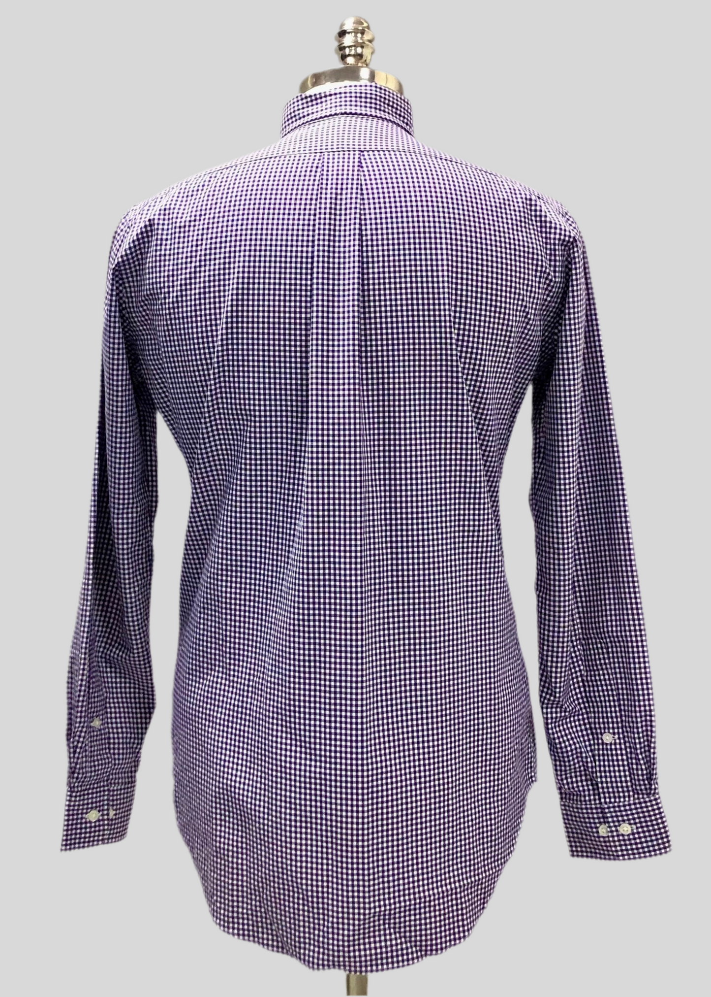 Camisa de botones Polo Ralph Lauren 🏇🏼 con patrón de cuadros gingham morado y blanco Talla S Entalle Clásico