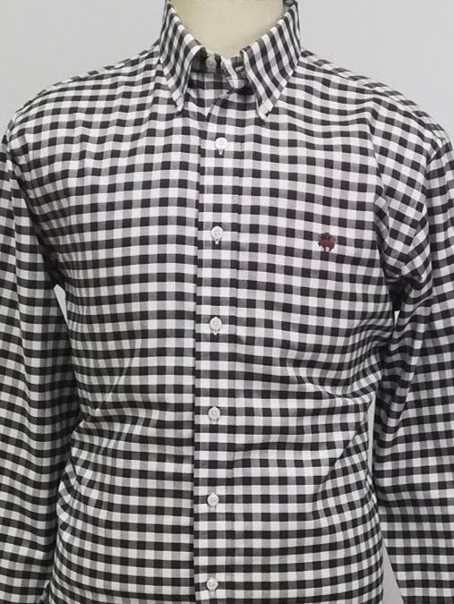 Camisa Brooks Brothers 🐑 con cuadros gingham en rojo oscuro oscuro y blanco Talla L Entalle Regular