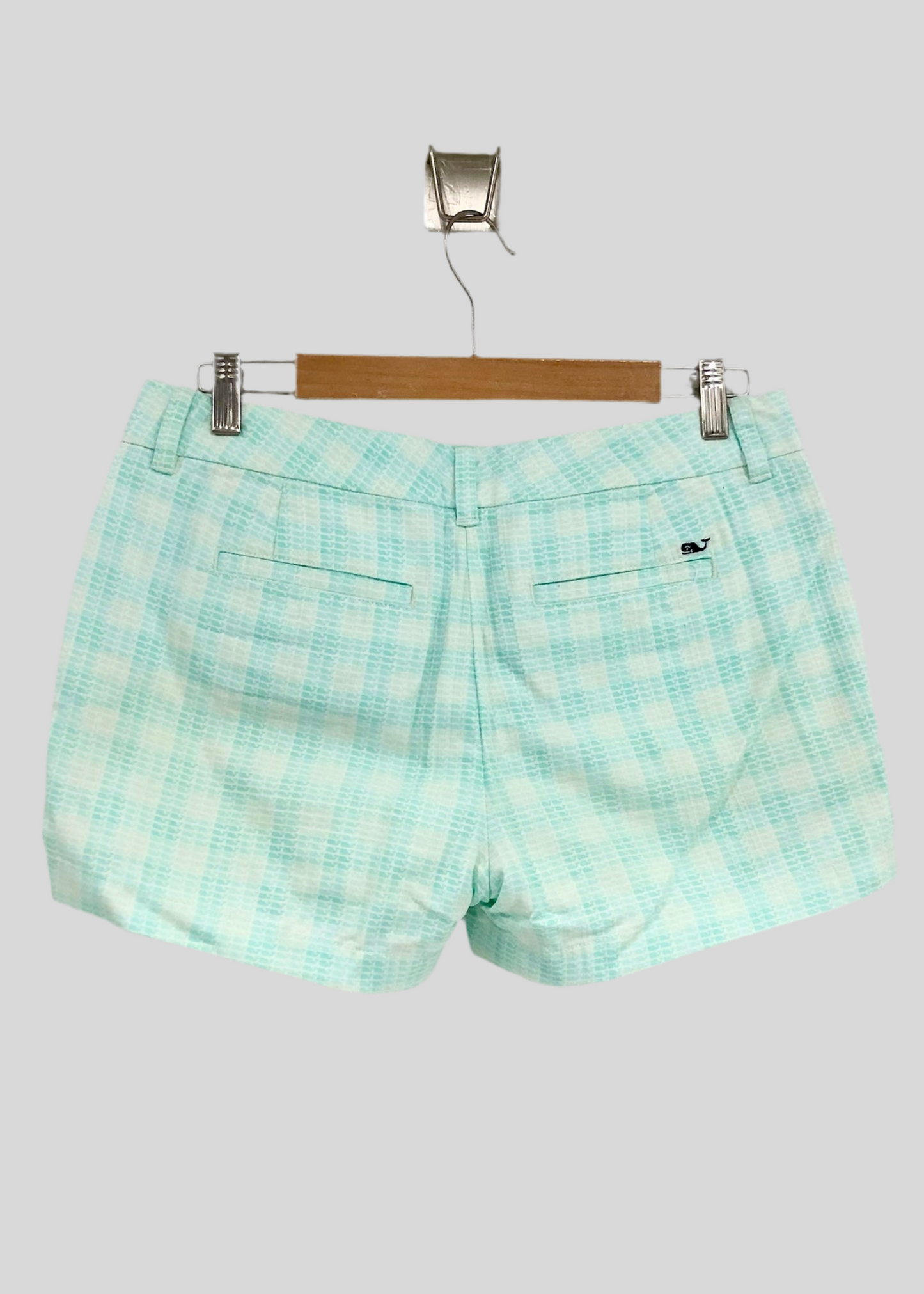 Short de mujer Vineyard Vines 🐳 de cuadros en color verde y blanco Talla S
