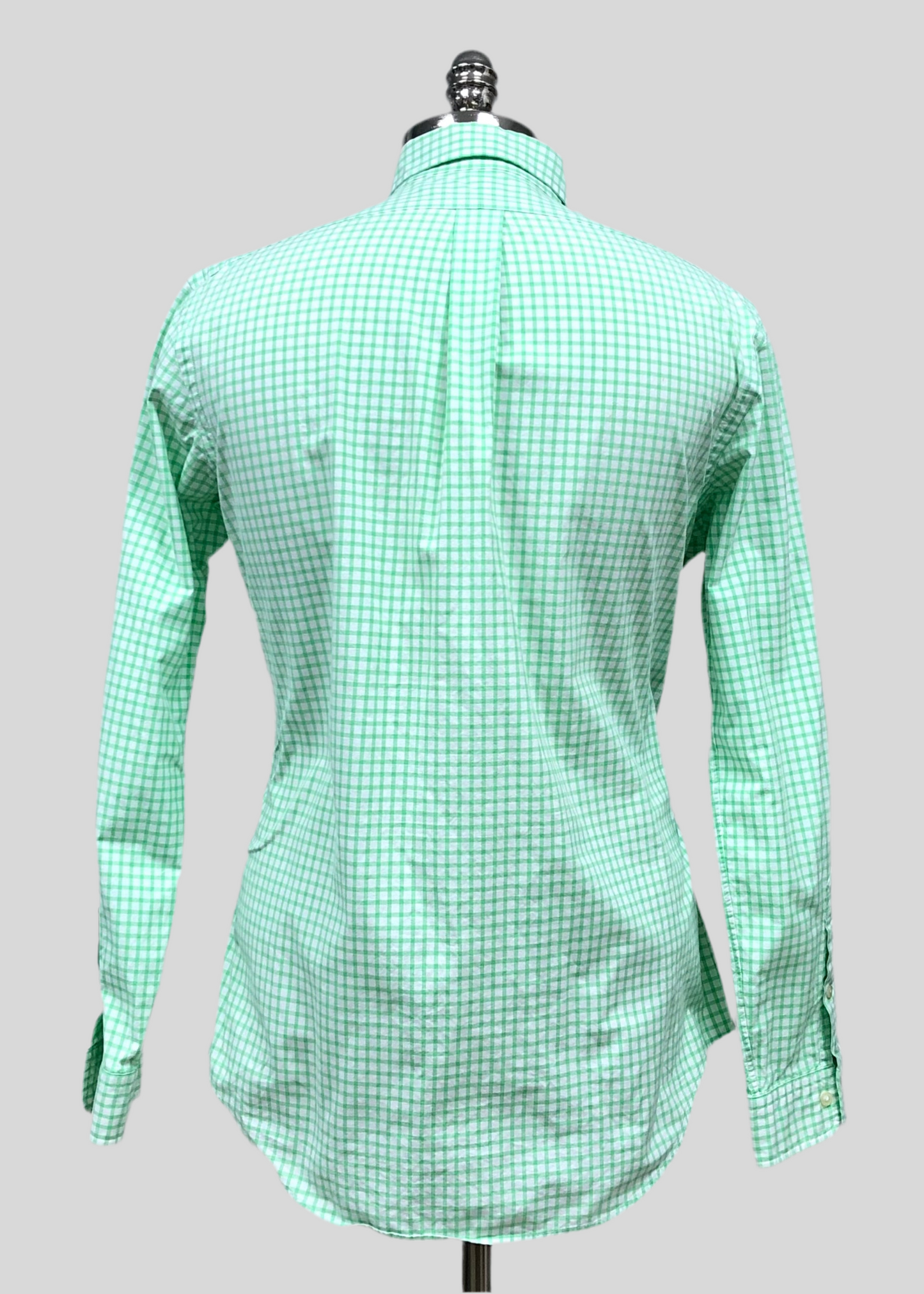 Camisa Polo Ralph Lauren 🏇🏼 Color blanco con patron de cuadros en color verde Talla S Entalle Slim Fit