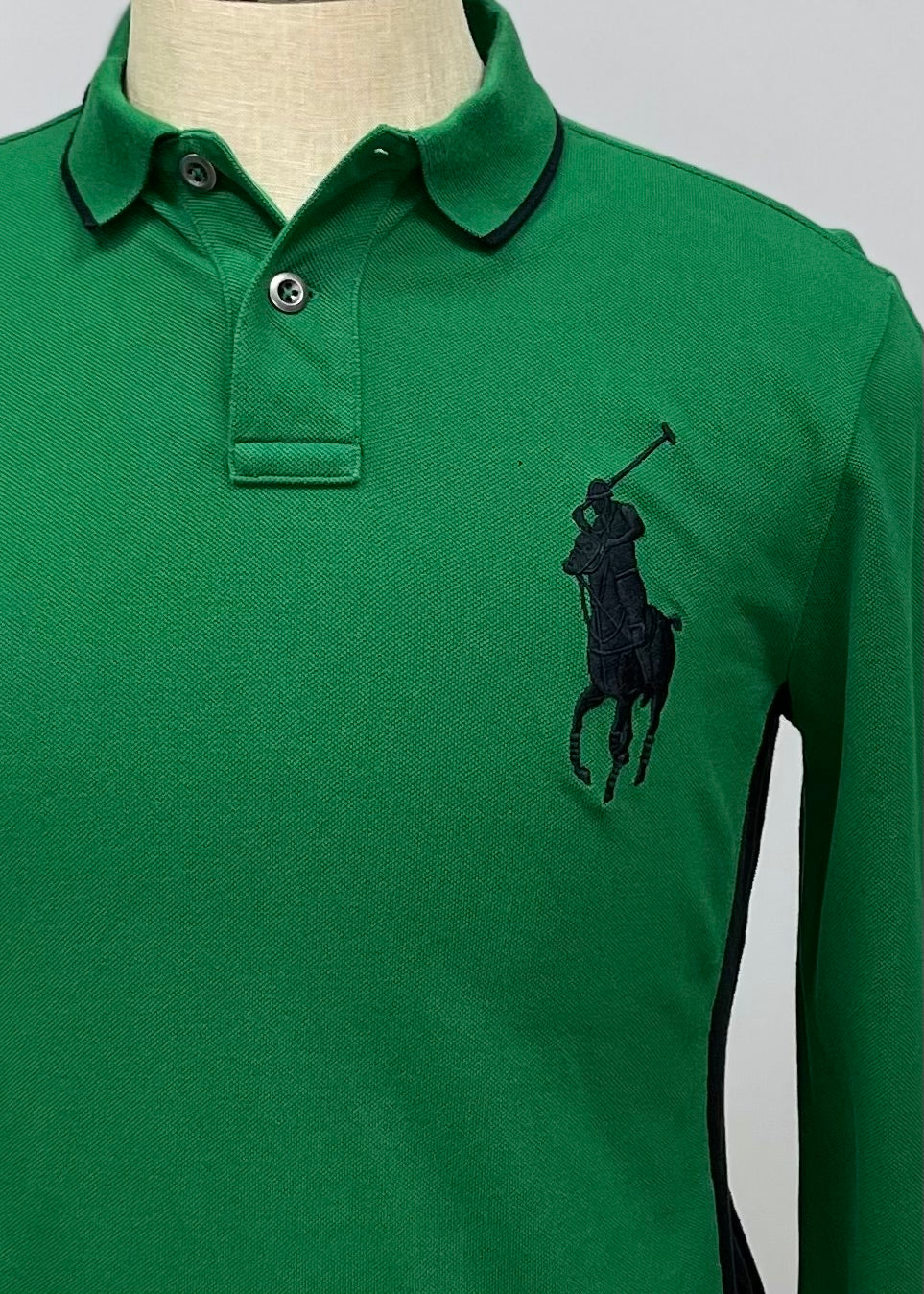 Camiseta Polo Ralph Lauren 🏇🏼 Big Pony en color verde Talla M Entalle Custom Fit