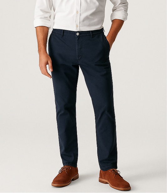 Pantalon casual Massimo Dutti color Azul Navy Talla 32 Corte Slim Fit